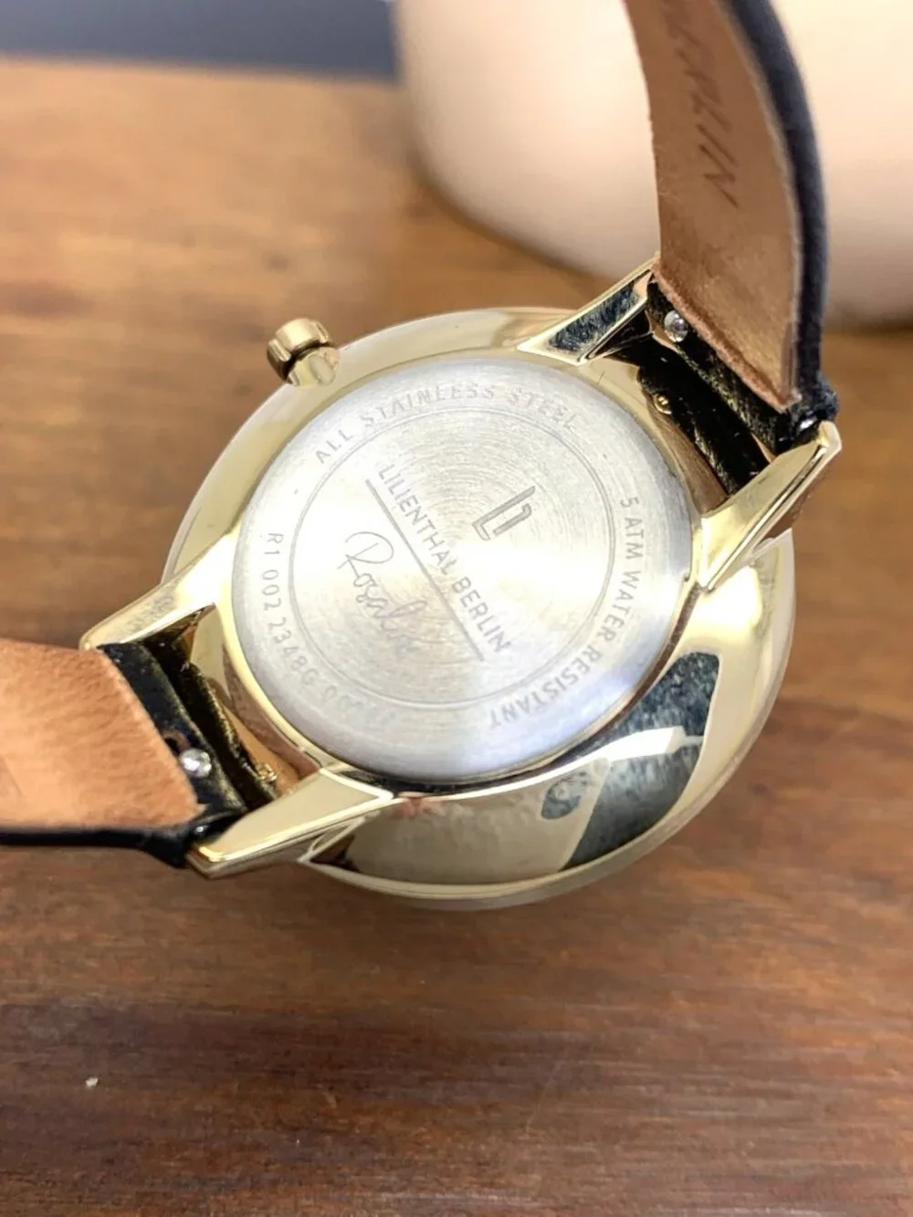 Lilienthal Berlin Women's Watch Rosalux Quartz Gold Dial Leather Strap 30mm